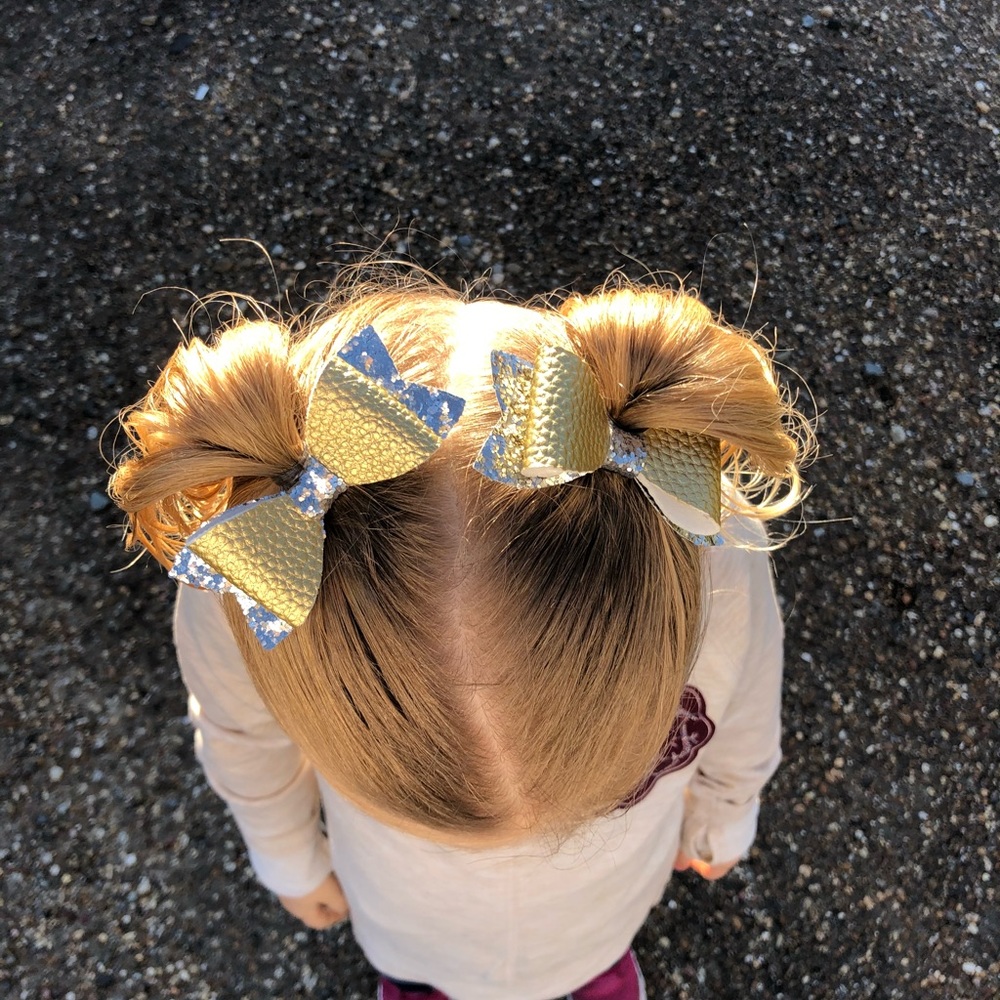 Adorable faux leather bows